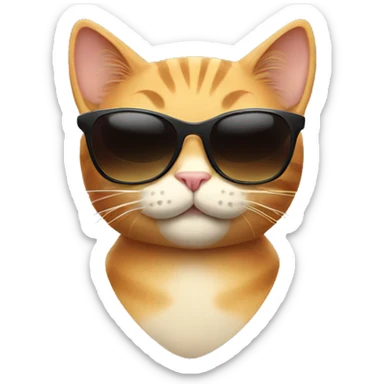 Cat with sunglasses sticker