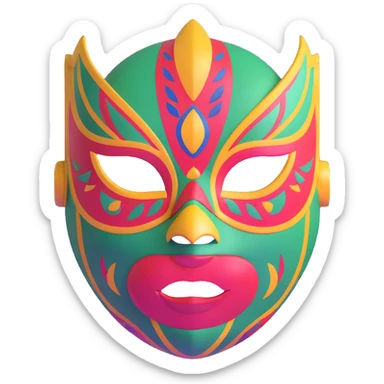 Louisiana themed luchador mask with jazz and Creole elements sticker
