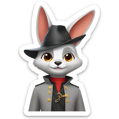 Coneja gris y zorro rojo humanizados de Zootopia. sticker