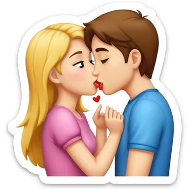 girl and boy kissing sticker