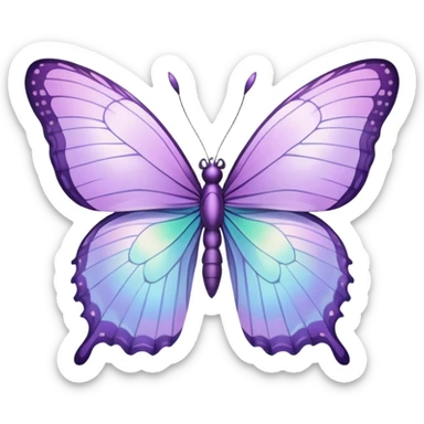 Pastel lilac iridescent butterfly sticker