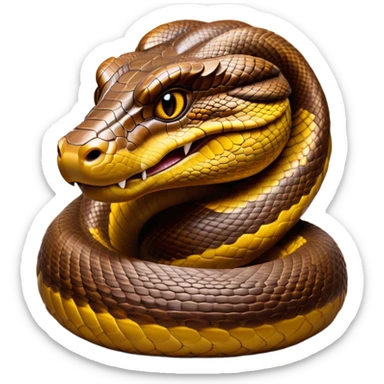 Cinematic Noble Anaconda Portrait Emoji, Poised and imposing, with a massive, sinuous build draped in intricately patterned scales and piercing, focused eyes, Simplified yet sharp and sophisticated features, highly detailed, glowing with a soft, earthy glow, high shine, intelligent and formidable, stylized with an air of primal elegance, focused and mysterious, soft glowing outline, capturing the essence of a watchful jungle guardian that feels as though it could coil out of the screen with effortless authority! sticker