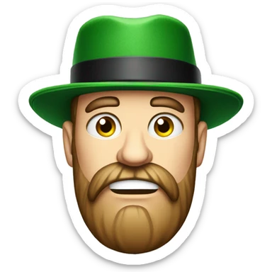 irish very angry man 30 years old with beard and hat sticker
