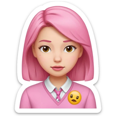 Baddie preppy aesthetic cute sassy emoji sticker