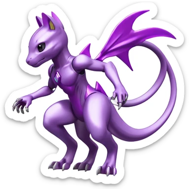  Cool Edgy Shiny Legendary Mewtwo-Digimon-Genesect-Palkia-hybrid full body sticker