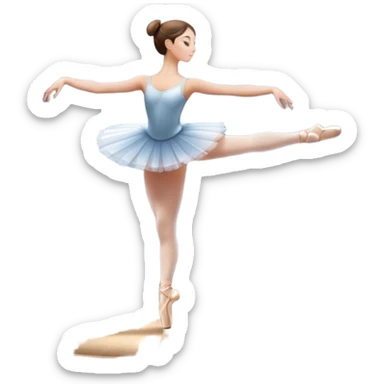 Icon for Ballet: a theater stage with silhouette of a ballerina in an elegant pose, surrounded by spotlight and stage lights. The icon should convey the grace and beauty of ballet, with focus on the dancer and the dramatic lighting. Transparent background. sticker