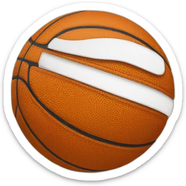 a Basketball with a smile sticker