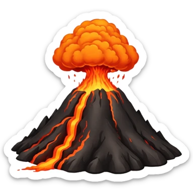 volcano big lava eruption  sticker