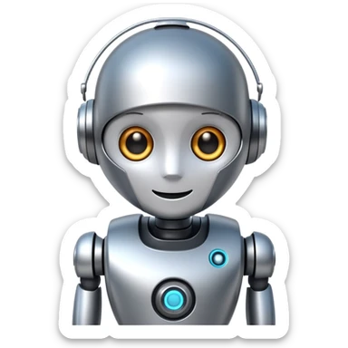 friendly AI robot assistant sticker