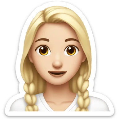 White girl doing skin care sticker