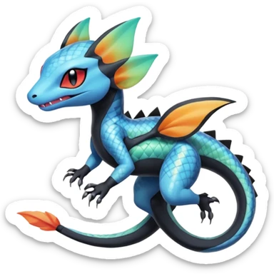 Meloetta-Dewott-Salandit-Nargacuga-Pokémon-Fakémon-fusion-hybrid-creature sticker