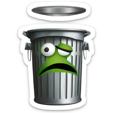 oscar the grouch inside metal trash can sticker