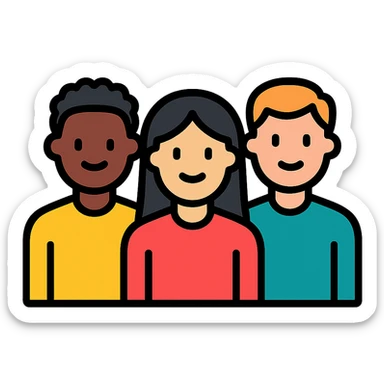 diverse group of people sticker