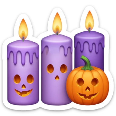 pastel halloween candles cozy sticker