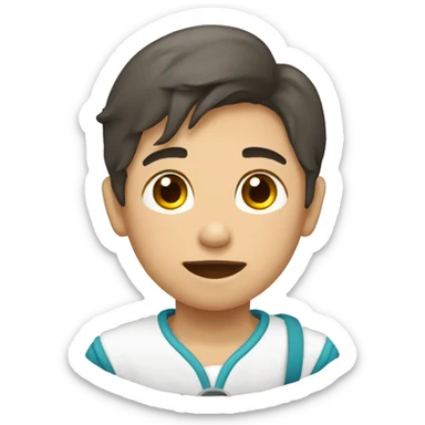 Niño enfermo con fiebre sticker