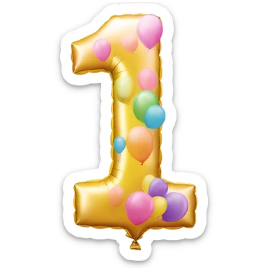 first birthday balloon  sticker