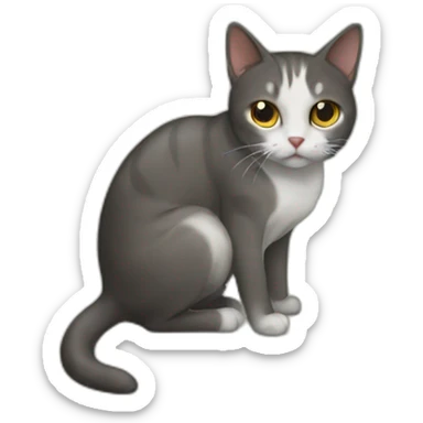 Cat pooping on the floor sticker