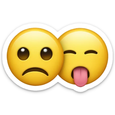 a yellow circle emoji face with a tongue sticking out and two crossed eyes sticker