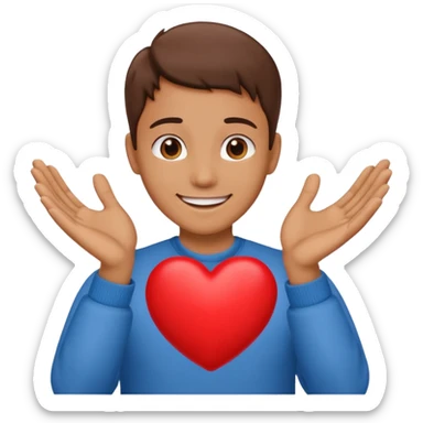 My heart in my hands showing it to you because I love you  sticker