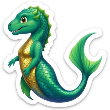 dinosaur with a mermaid tail sticker