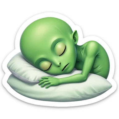 A alien sleeping  sticker
