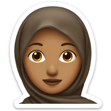 brown woman with brown hijab sticker