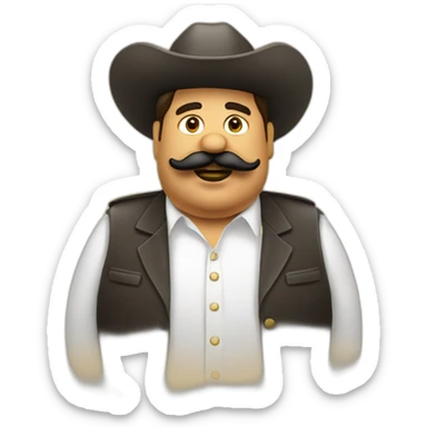 Taquero gordito con bigote vendiendo tacos  sticker