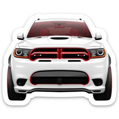 Durango DOSH HellCat SRT white and With low suspension body kit 4k, 8k and carbon: spoiler Wheels and hood With red tint sticker