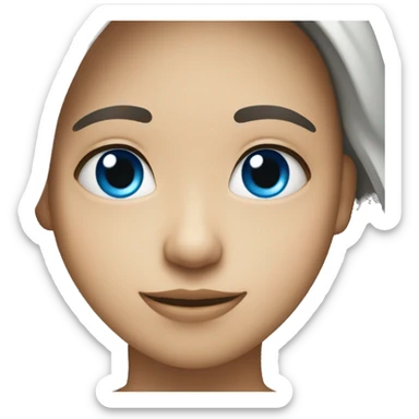 with small blue heart around face  sticker