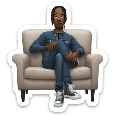 Travis Scott on a couch sticker