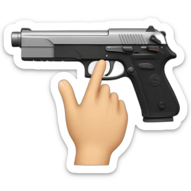 Deux main colle faisant des signe de pistolet pointaient le haut sticker