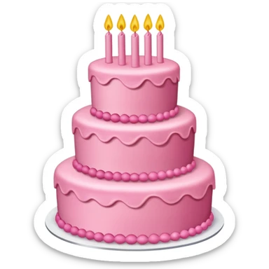 a-big-three-tiered-pink-cake-without-candles sticker