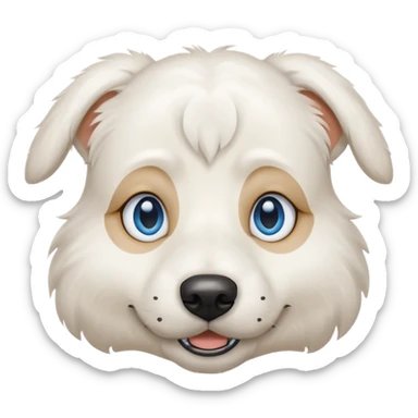 big blue eyed white dog sticker