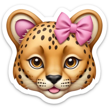 Cheeta pink hairbow sticker
