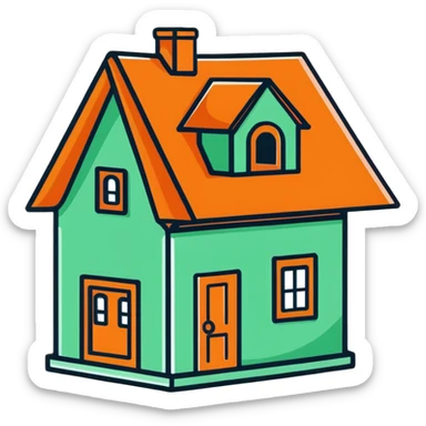 penny coin cut open revealing a cute little character living inside, penny interior decorated like a tiny house with furniture sticker