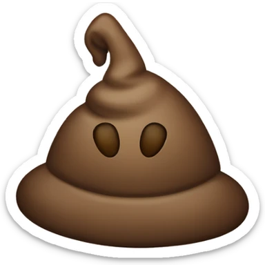 A poop Emoji With a hat sticker