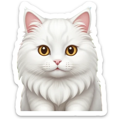 White rural cat with farm background sticker