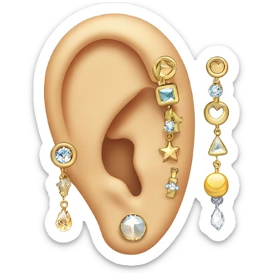 Very Pierced ear sticker