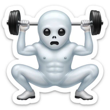 A ghost lifting dumbbells sticker