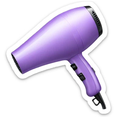 Realistic light purple hair dryer isolated  sticker