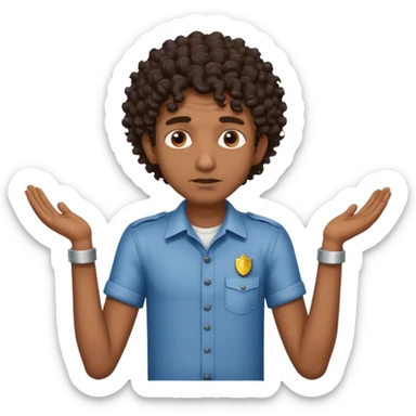 Make a dirty Indian with a shirt fro curly hair getting arrested. Make the Indian skinny too sticker