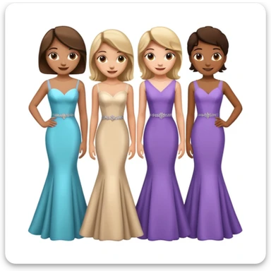 girls in a prom sticker