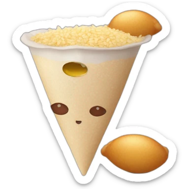 Ovo cozido com arroz integral doces sticker