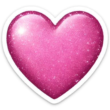 Glitter pink heart sticker