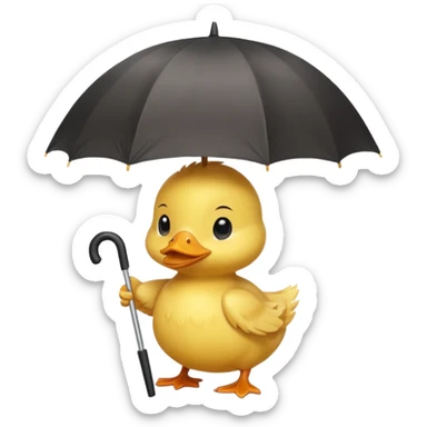 baby Duck holding white umbrella sticker