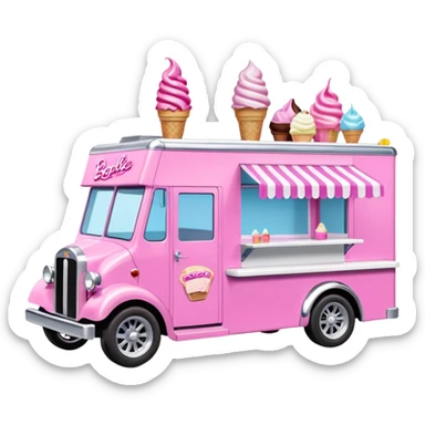 Barbie’s 4wd 1927 racing ice cream dream house food truck  sticker