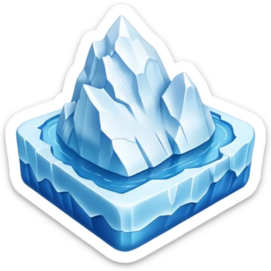 A 3D iceberg in Apple emoji style
 sticker