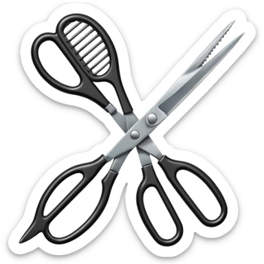 scissors, comb sticker