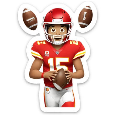 Patrick mahomes with bg balls sticker