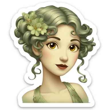 Art nouveau girl sticker